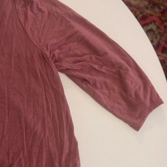 Green Envelope Mauve Button Tie Blouse - Picture 4 of 9